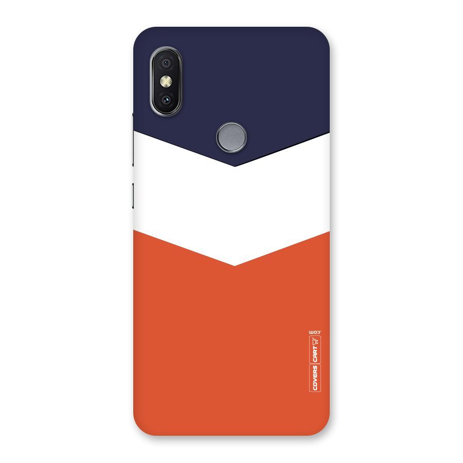 Navy Blue White Orange Arrow Back Case for Redmi Y2