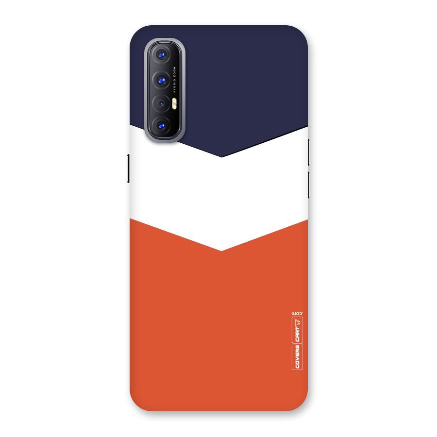 Navy Blue White Orange Arrow Back Case for Reno3 Pro