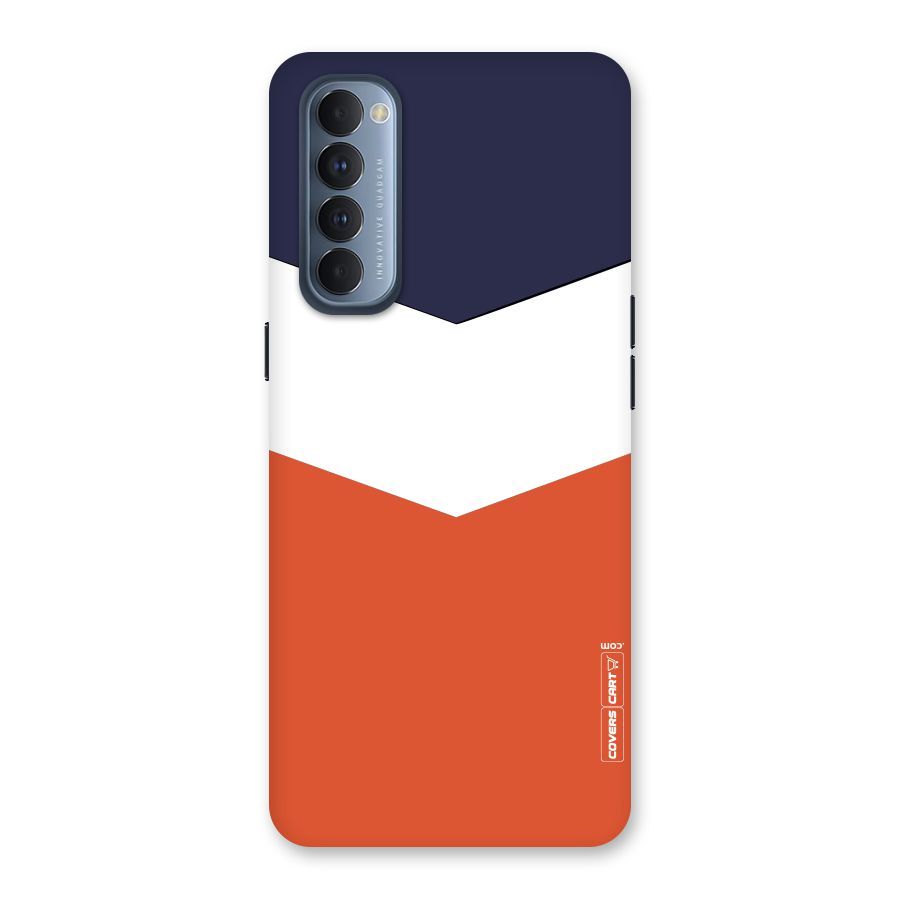 Navy Blue White Orange Arrow Back Case for Reno4 Pro