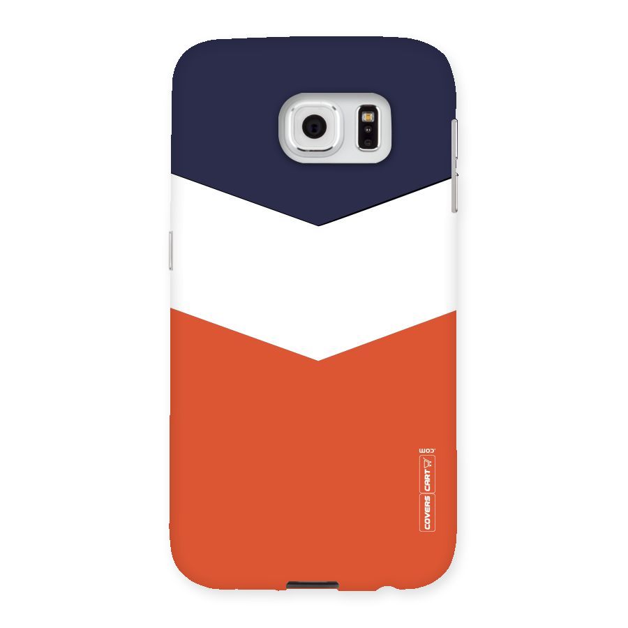 Navy Blue White Orange Arrow Back Case for Samsung Galaxy S6