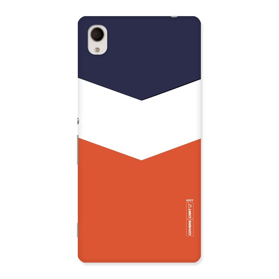 Navy Blue White Orange Arrow Back Case for Sony Xperia M4