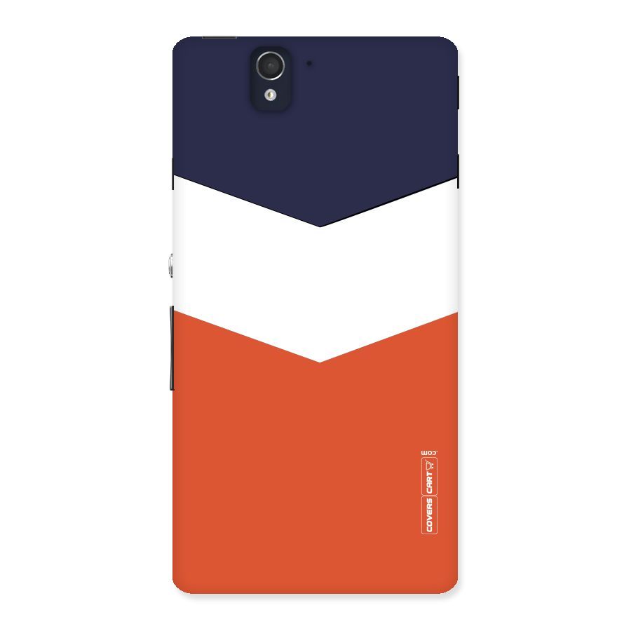 Navy Blue White Orange Arrow Back Case for Sony Xperia Z