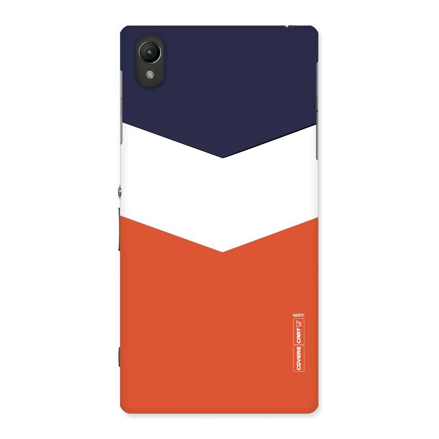 Navy Blue White Orange Arrow Back Case for Sony Xperia Z1