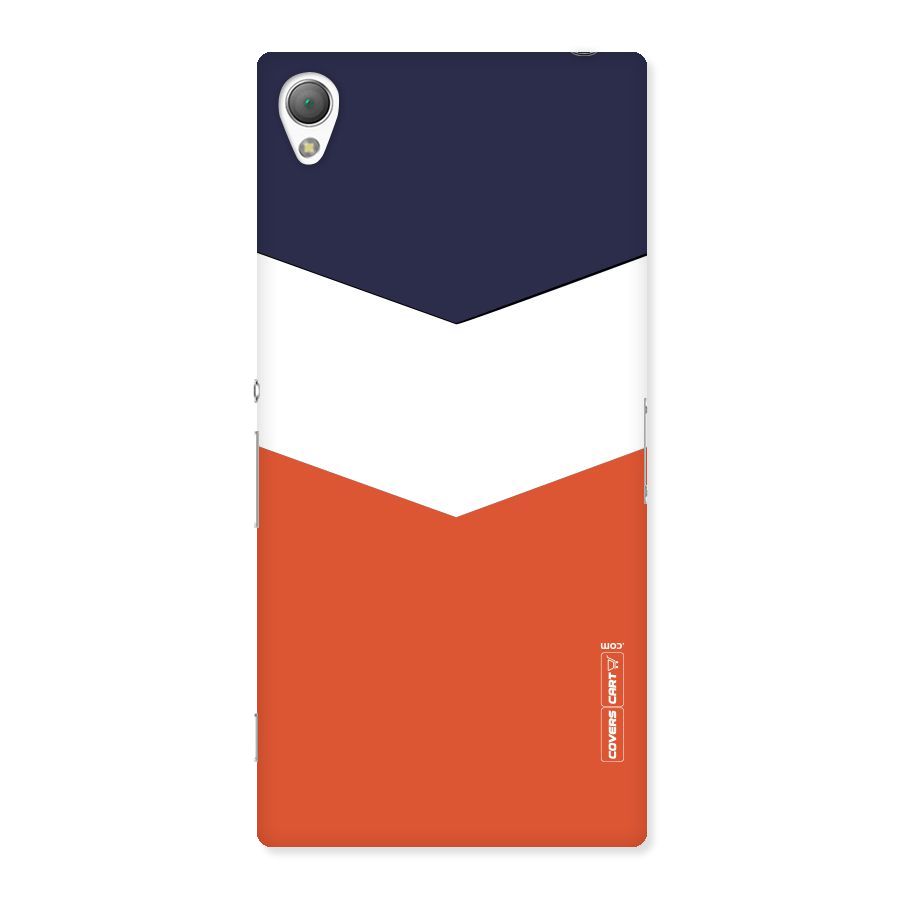 Navy Blue White Orange Arrow Back Case for Sony Xperia Z3