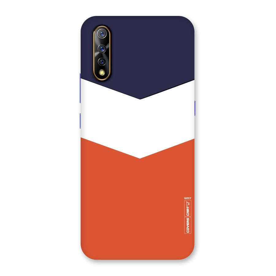Navy Blue White Orange Arrow Back Case for Vivo S1