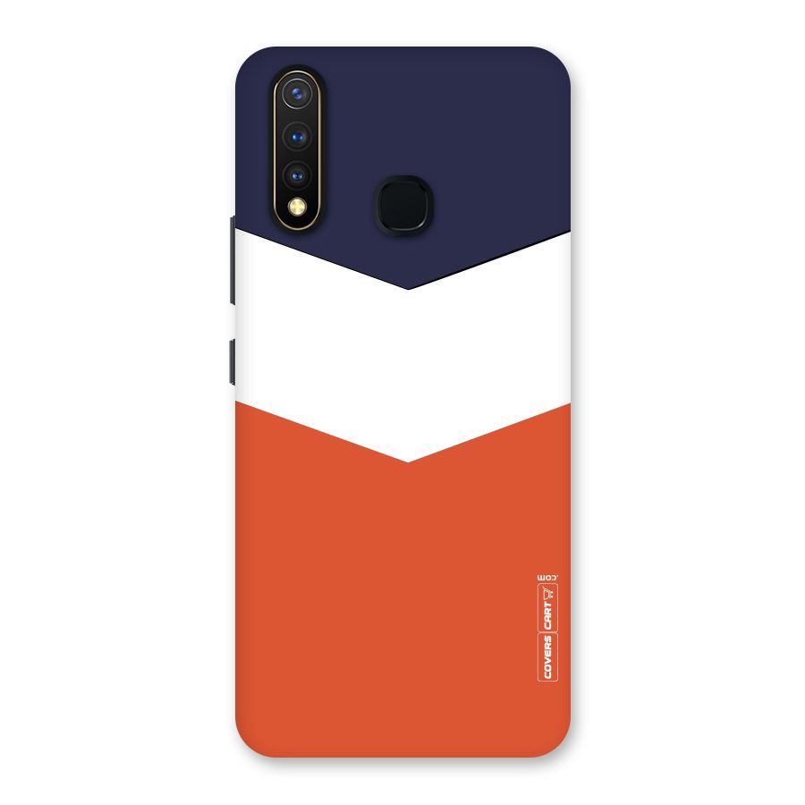 Navy Blue White Orange Arrow Back Case for Vivo U20