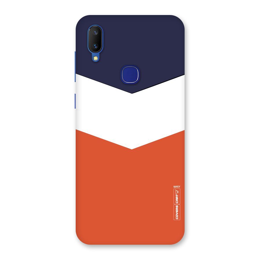 Navy Blue White Orange Arrow Back Case for Vivo V11