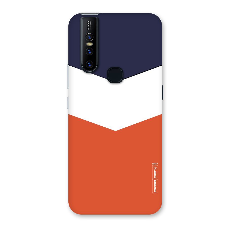 Navy Blue White Orange Arrow Back Case for Vivo V15