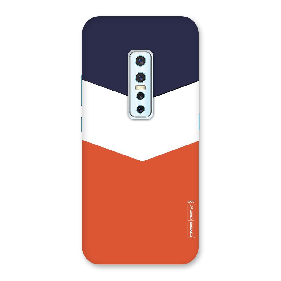 Navy Blue White Orange Arrow Back Case for Vivo V17 Pro