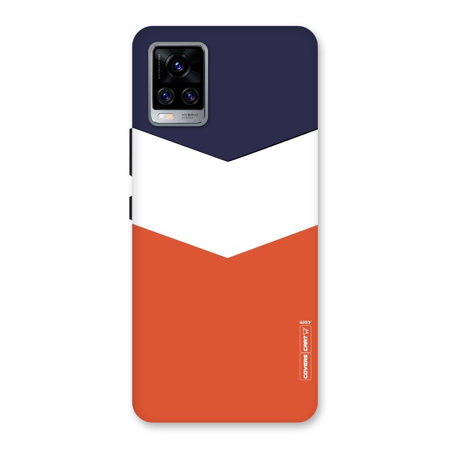 Navy Blue White Orange Arrow Back Case for Vivo V20 Pro