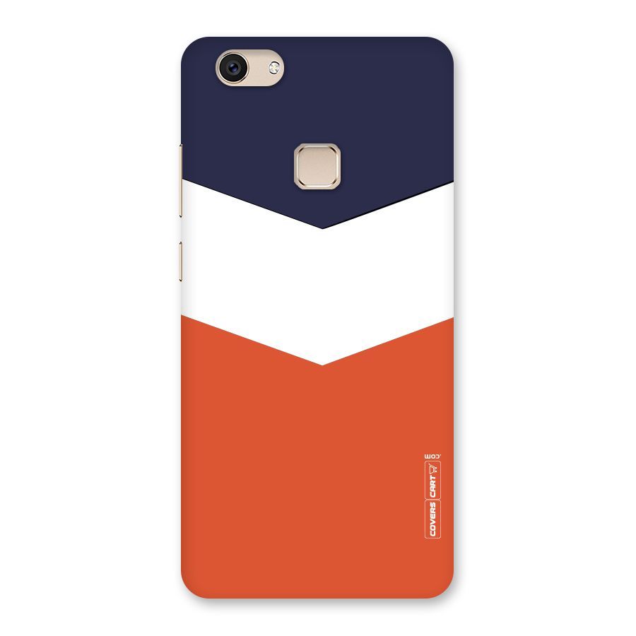 Navy Blue White Orange Arrow Back Case for Vivo V7