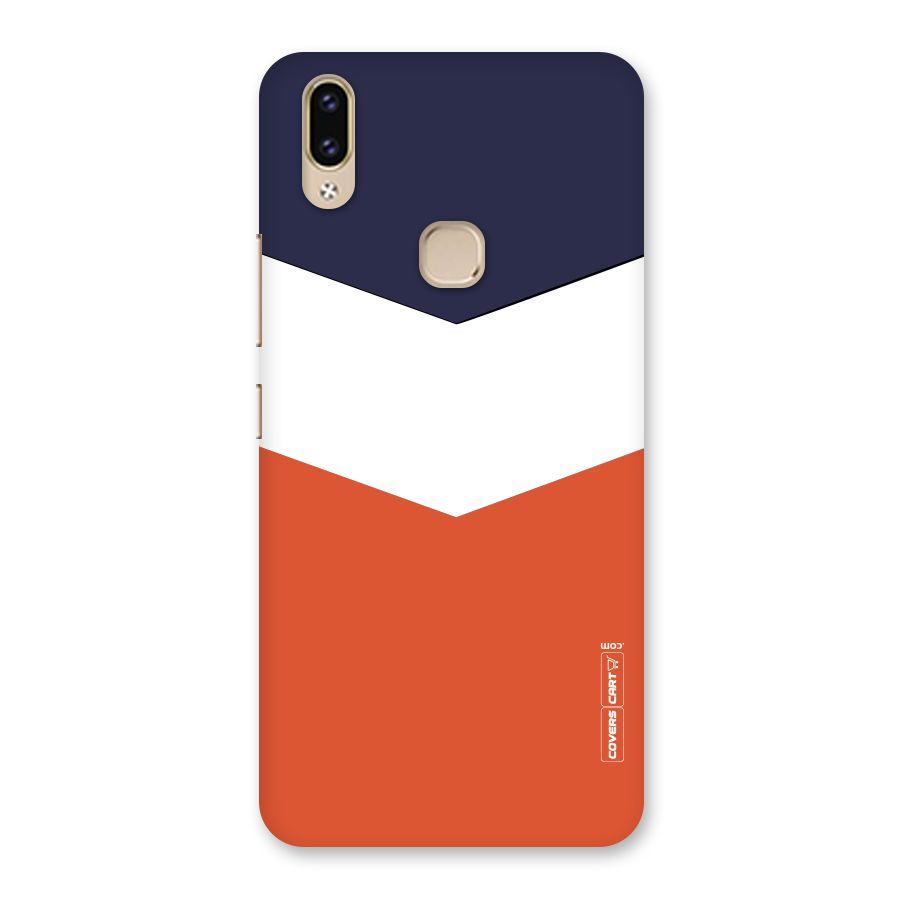 Navy Blue White Orange Arrow Back Case for Vivo V9