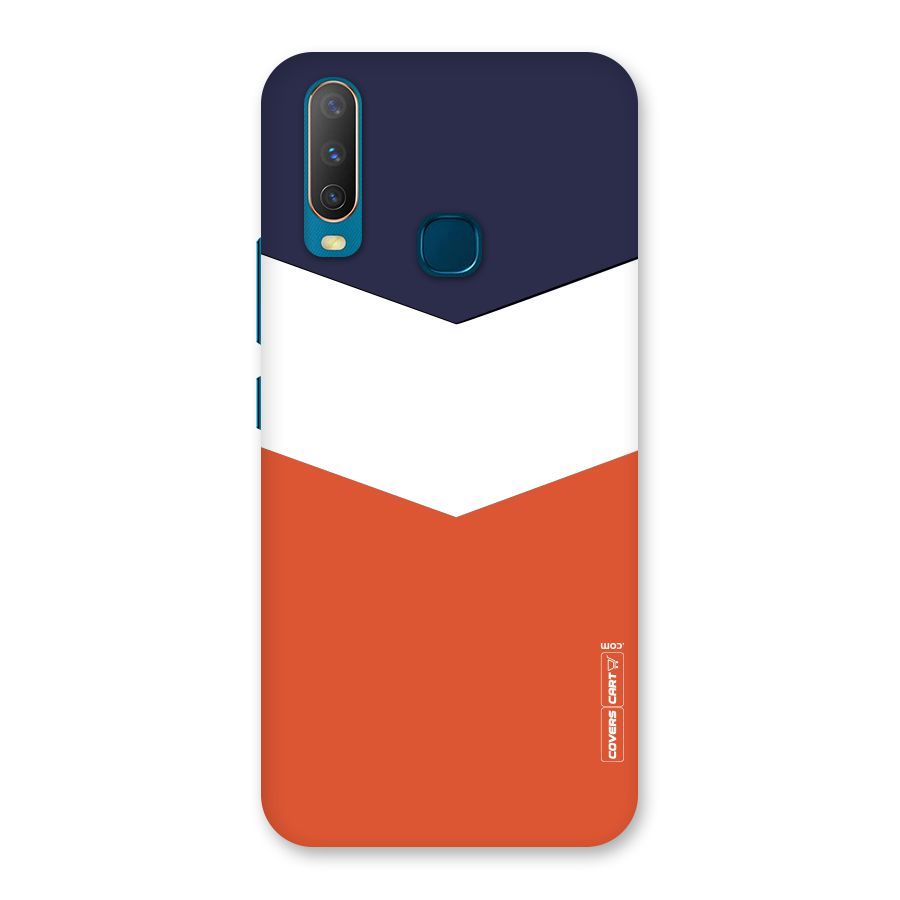 Navy Blue White Orange Arrow Back Case for Vivo Y15