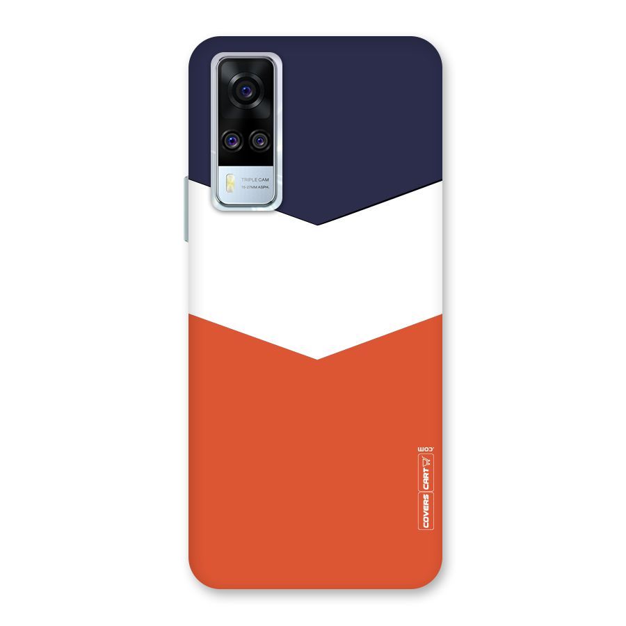 Navy Blue White Orange Arrow Back Case for Vivo Y31
