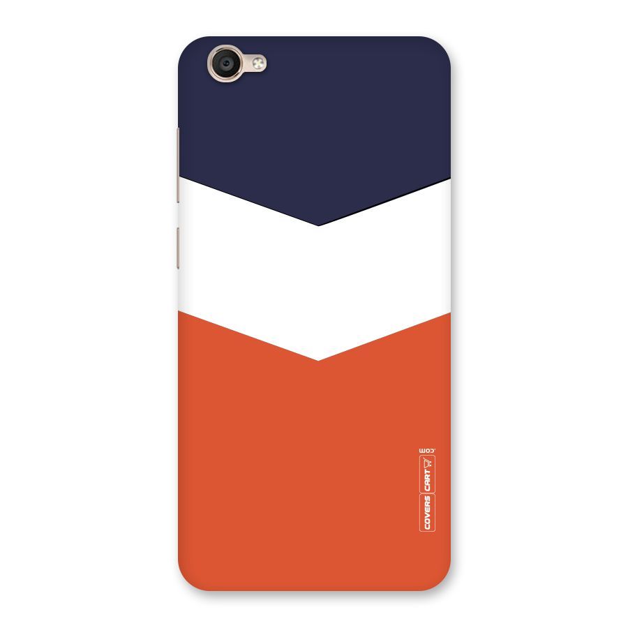 Navy Blue White Orange Arrow Back Case for Vivo Y55s