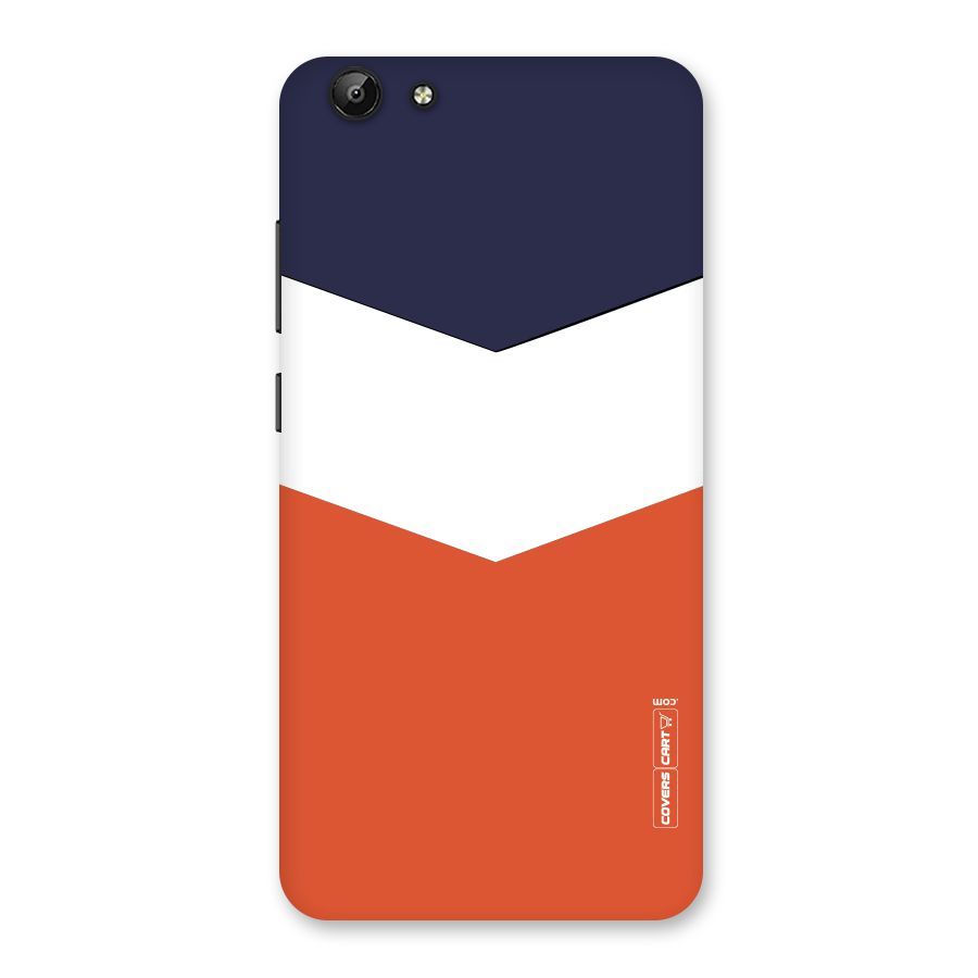 Navy Blue White Orange Arrow Back Case for Vivo Y69