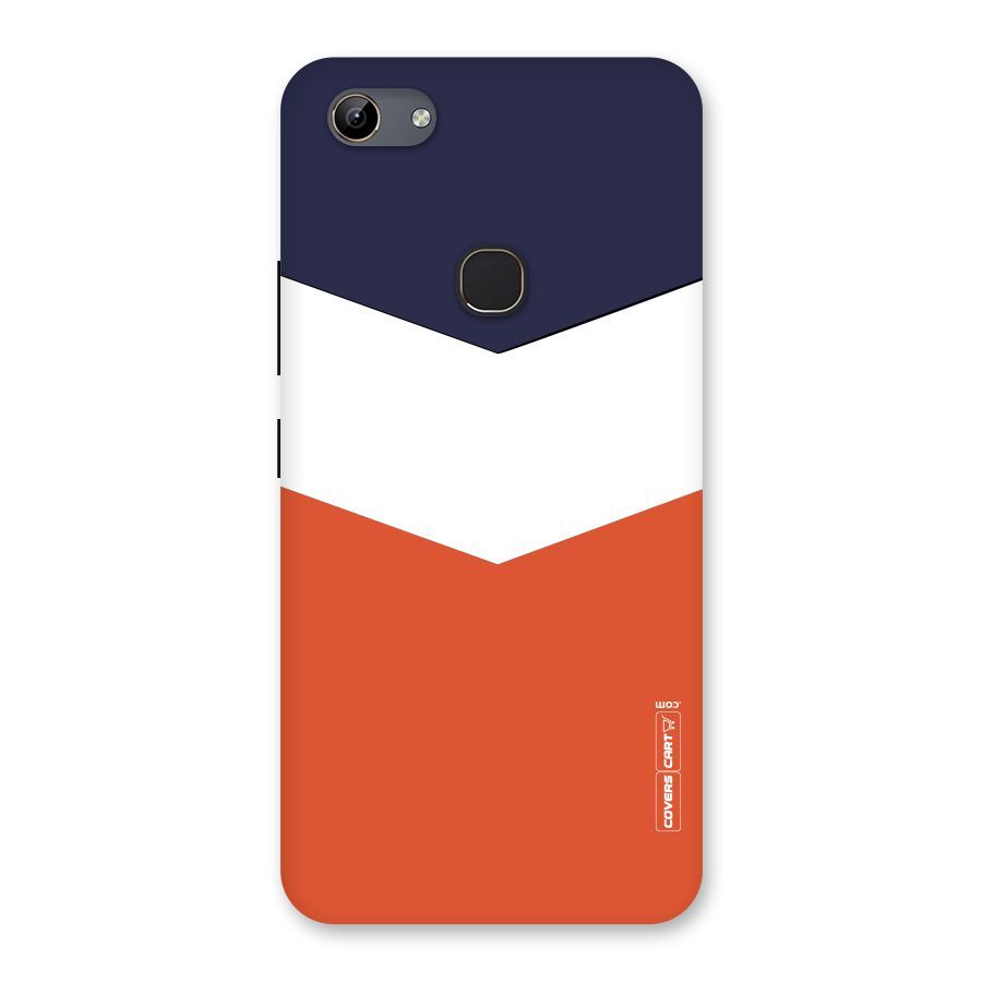 Navy Blue White Orange Arrow Back Case for Vivo Y81