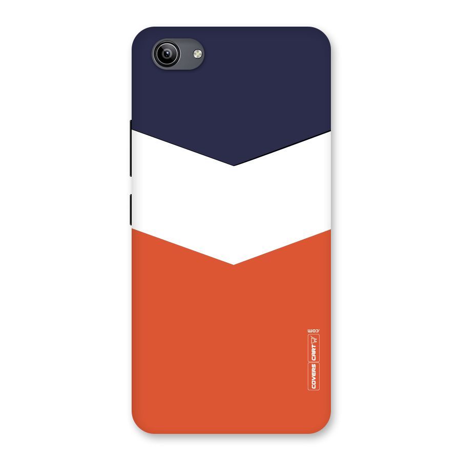 Navy Blue White Orange Arrow Back Case for Vivo Y81i