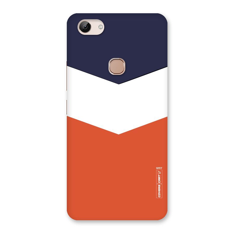 Navy Blue White Orange Arrow Back Case for Vivo Y83