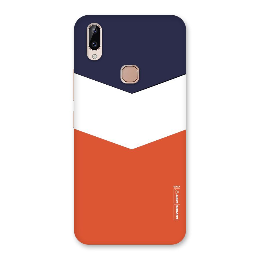 Navy Blue White Orange Arrow Back Case for Vivo Y83 Pro