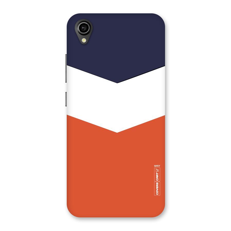 Navy Blue White Orange Arrow Back Case for Vivo Y90