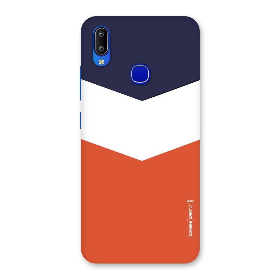 Navy Blue White Orange Arrow Back Case for Vivo Y91