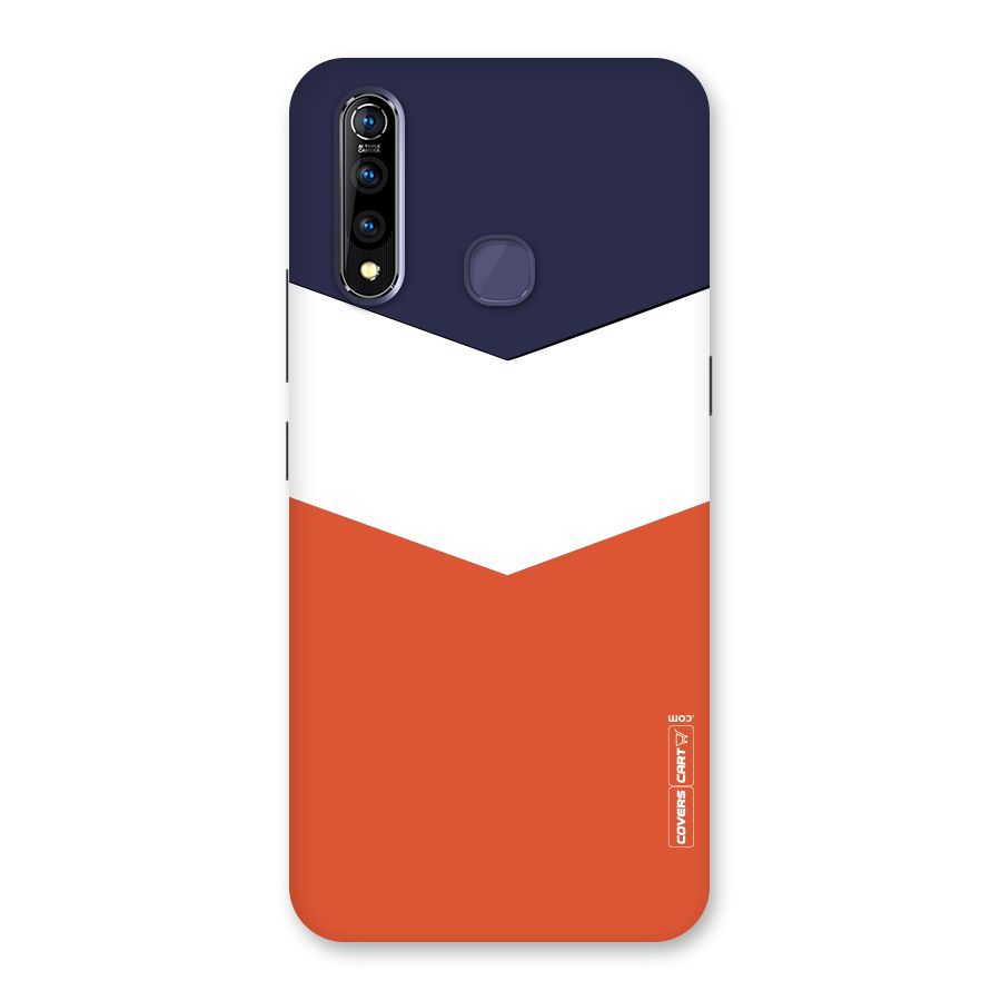 Navy Blue White Orange Arrow Back Case for Vivo Z1 Pro