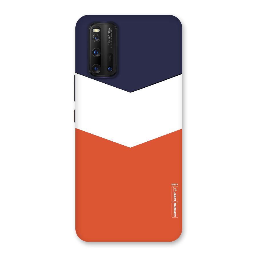 Navy Blue White Orange Arrow Back Case for Vivo iQOO 3