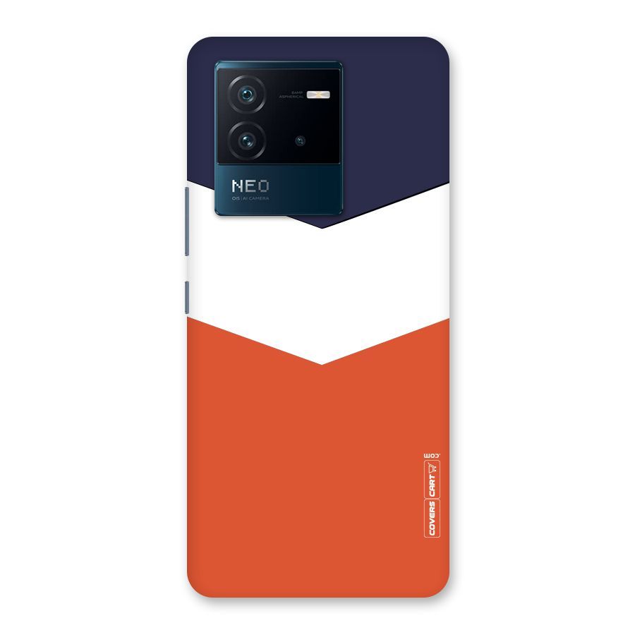 Navy Blue White Orange Arrow Back Case for Vivo iQOO Neo 6 5G