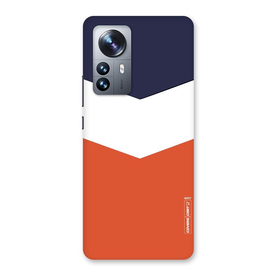 Navy Blue White Orange Arrow Back Case for Xiaomi 12 Pro