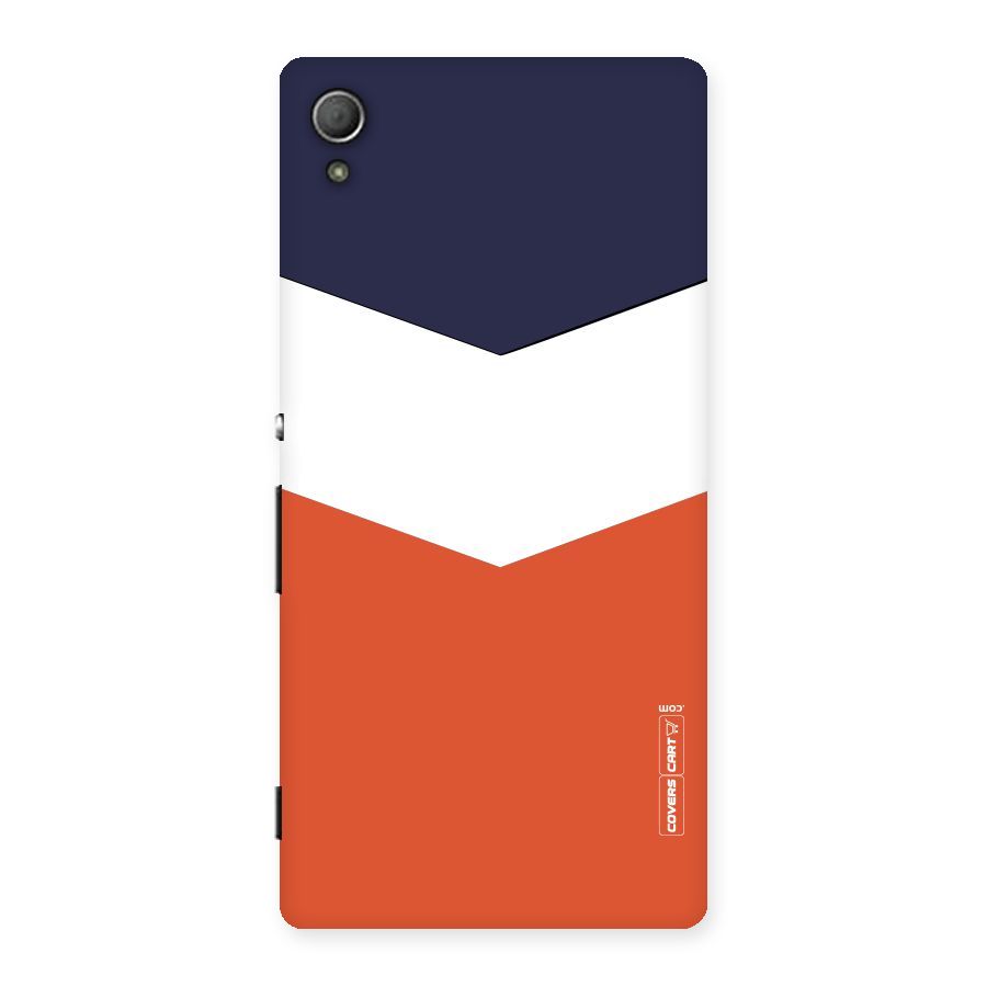 Navy Blue White Orange Arrow Back Case for Xperia Z3 Plus