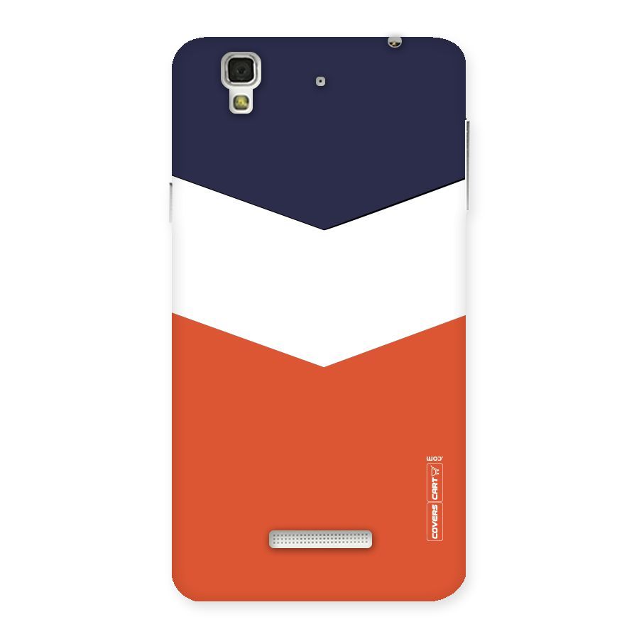 Navy Blue White Orange Arrow Back Case for YU Yureka Plus