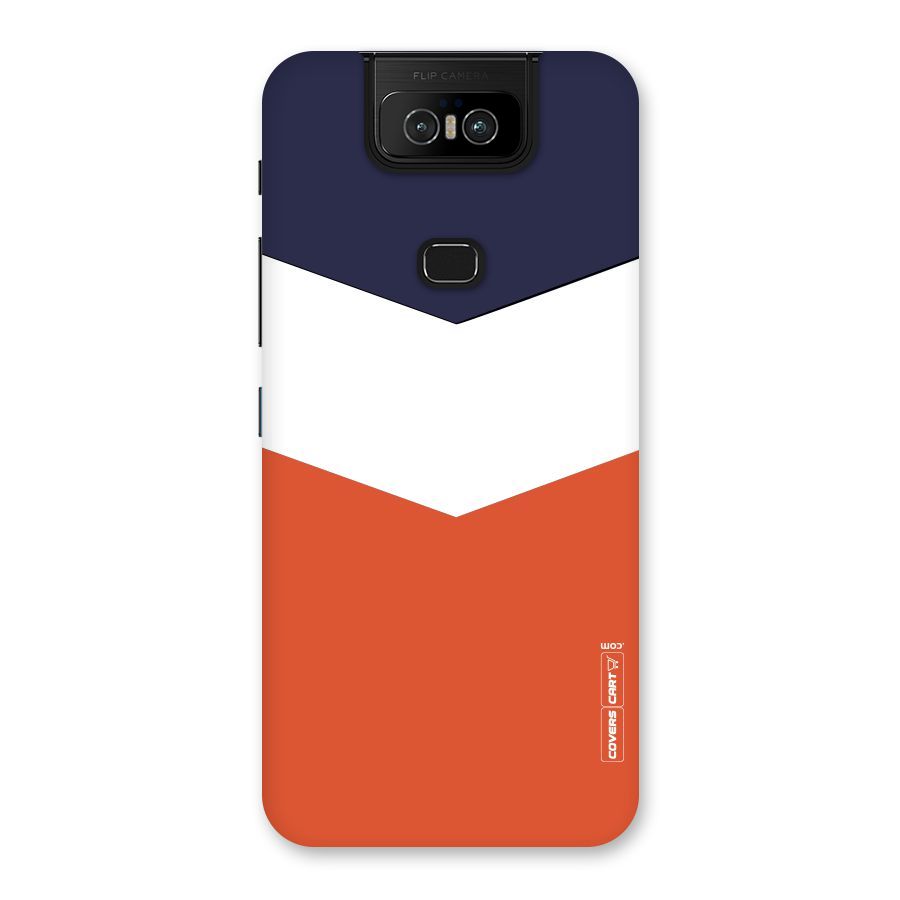 Navy Blue White Orange Arrow Back Case for Zenfone 6z