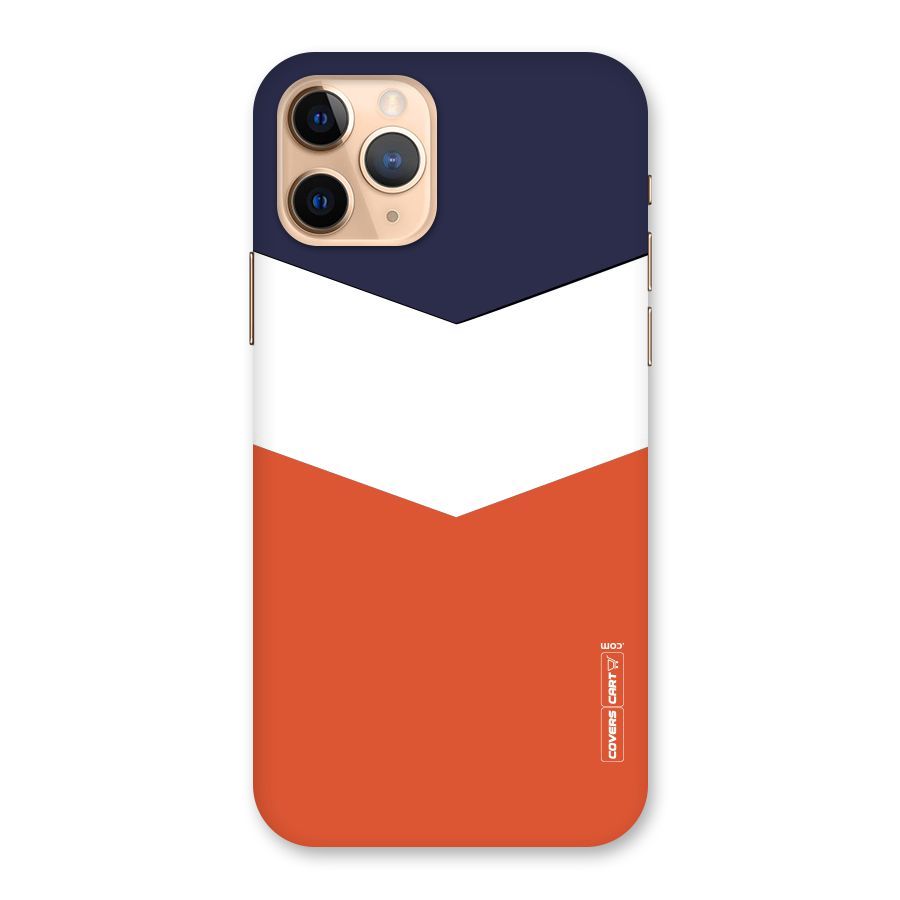 Navy Blue White Orange Arrow Back Case for iPhone 11 Pro