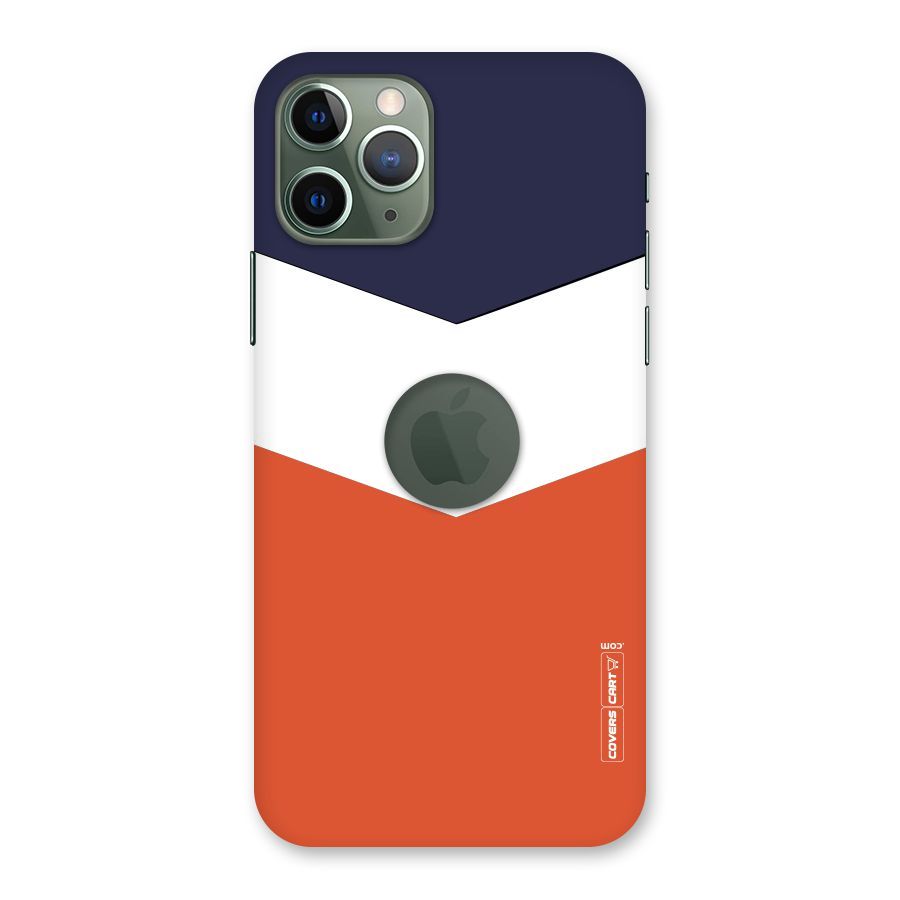 Navy Blue White Orange Arrow Back Case for iPhone 11 Pro Logo  Cut