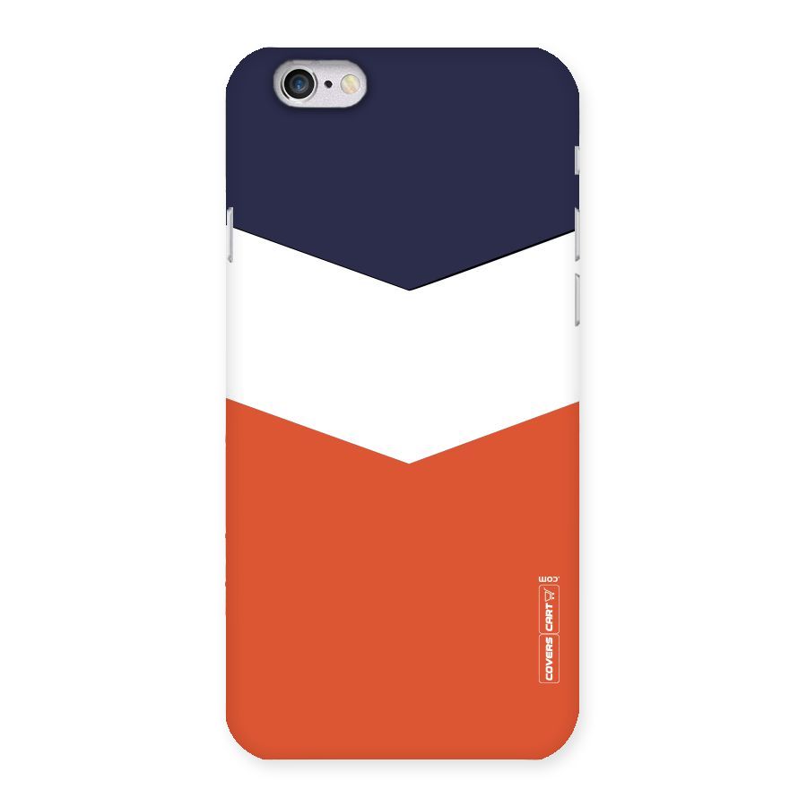Navy Blue White Orange Arrow Back Case for iPhone 6 6S