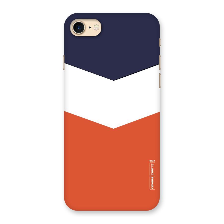 Navy Blue White Orange Arrow Back Case for iPhone 7