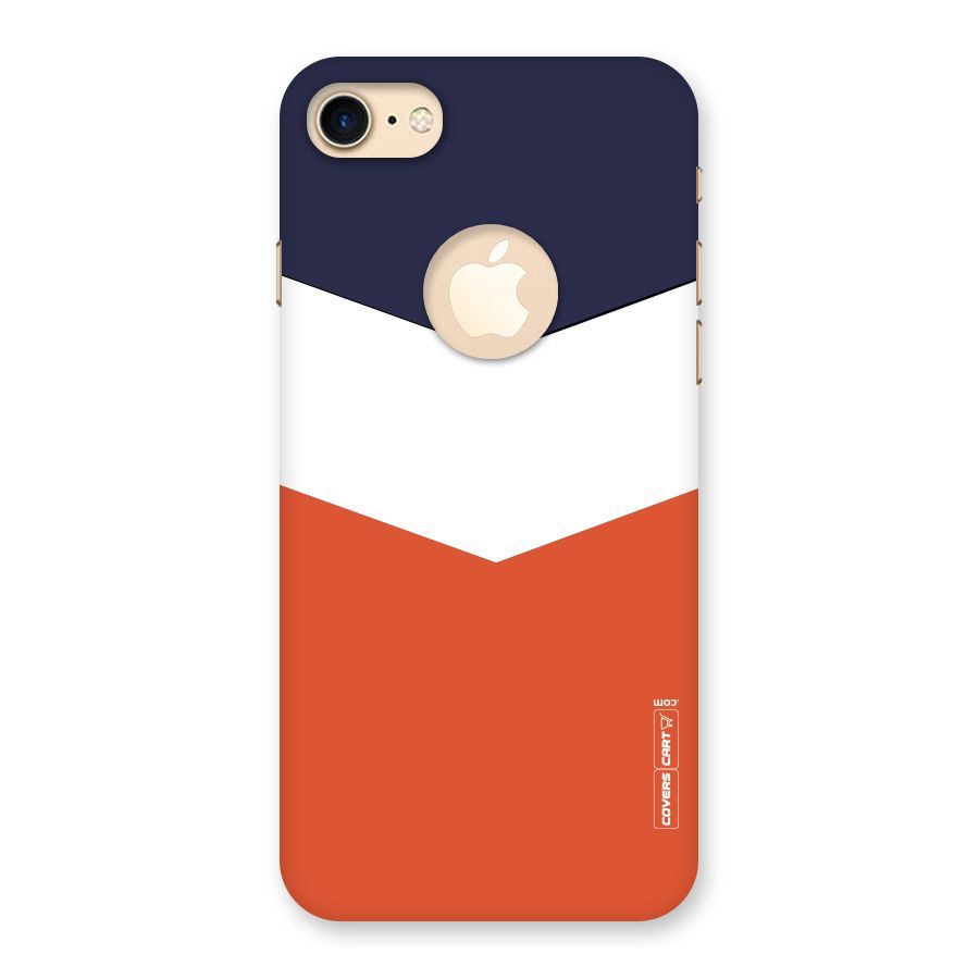 Navy Blue White Orange Arrow Back Case for iPhone 7 Logo Cut