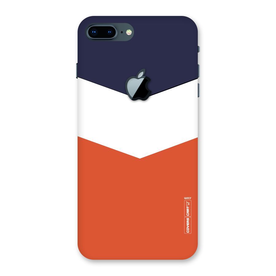 Navy Blue White Orange Arrow Back Case for iPhone 7 Plus Apple Cut