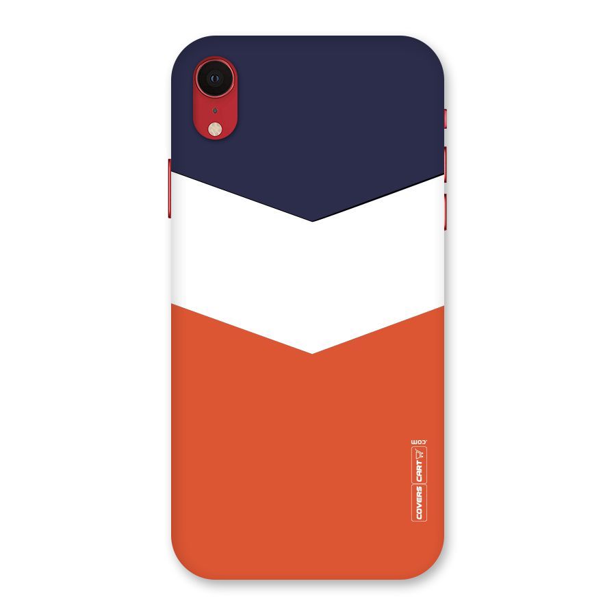 Navy Blue White Orange Arrow Back Case for iPhone XR