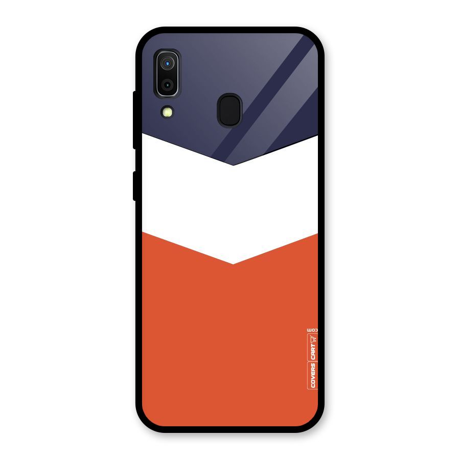 Navy Blue White Orange Arrow Glass Back Case for Galaxy A30