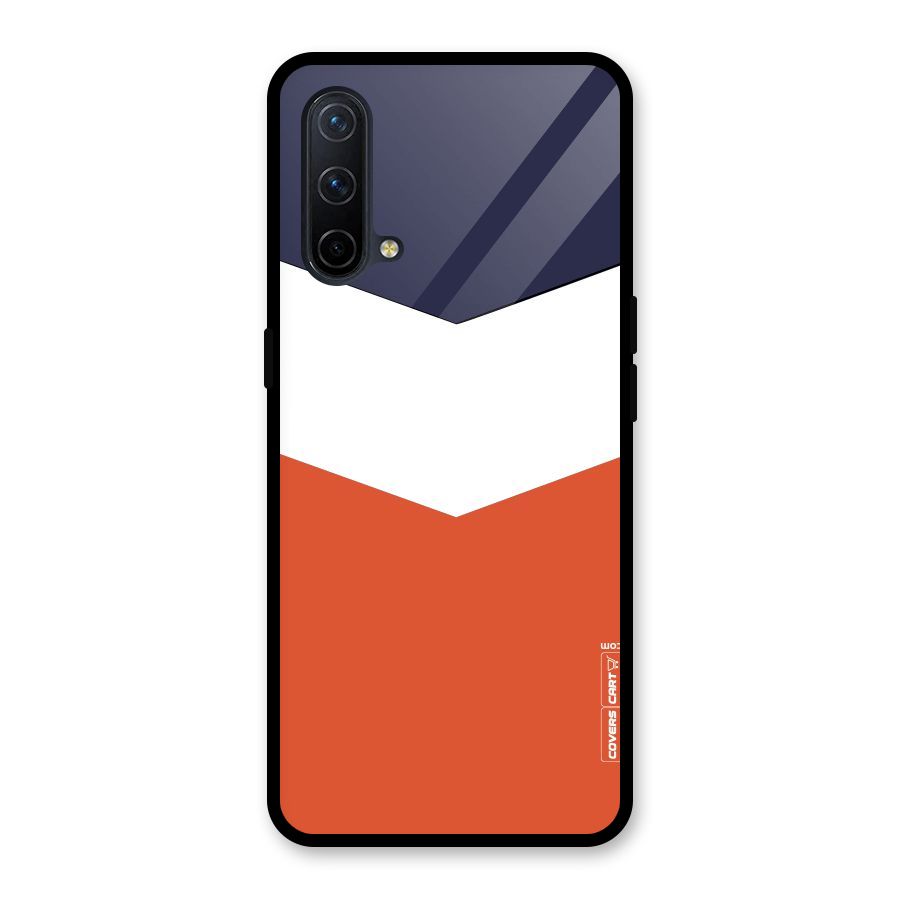 Navy Blue White Orange Arrow Glass Back Case for OnePlus Nord CE 5G