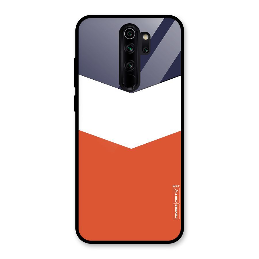 Navy Blue White Orange Arrow Glass Back Case for Redmi Note 8 Pro