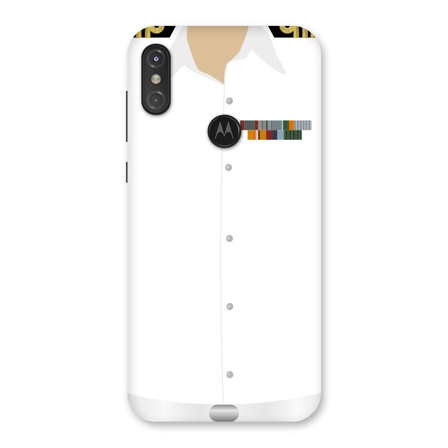 Navy Uniform Back Case for Motorola One Power