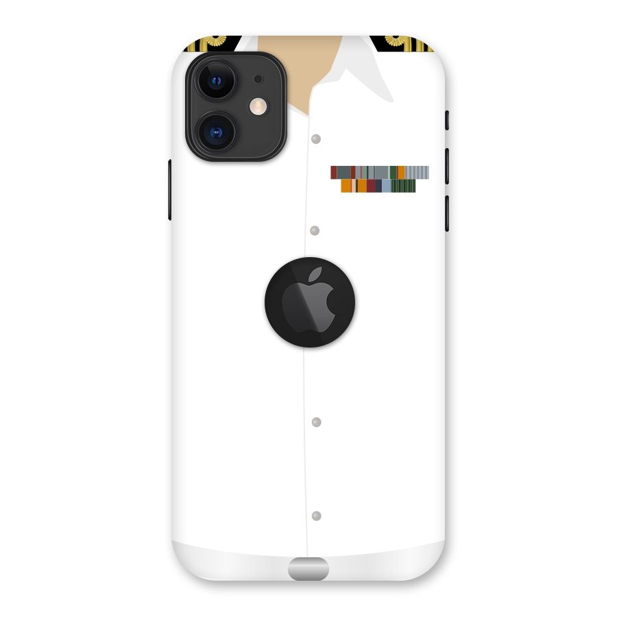 Navy Uniform Back Case for iPhone 11 Logo Cut