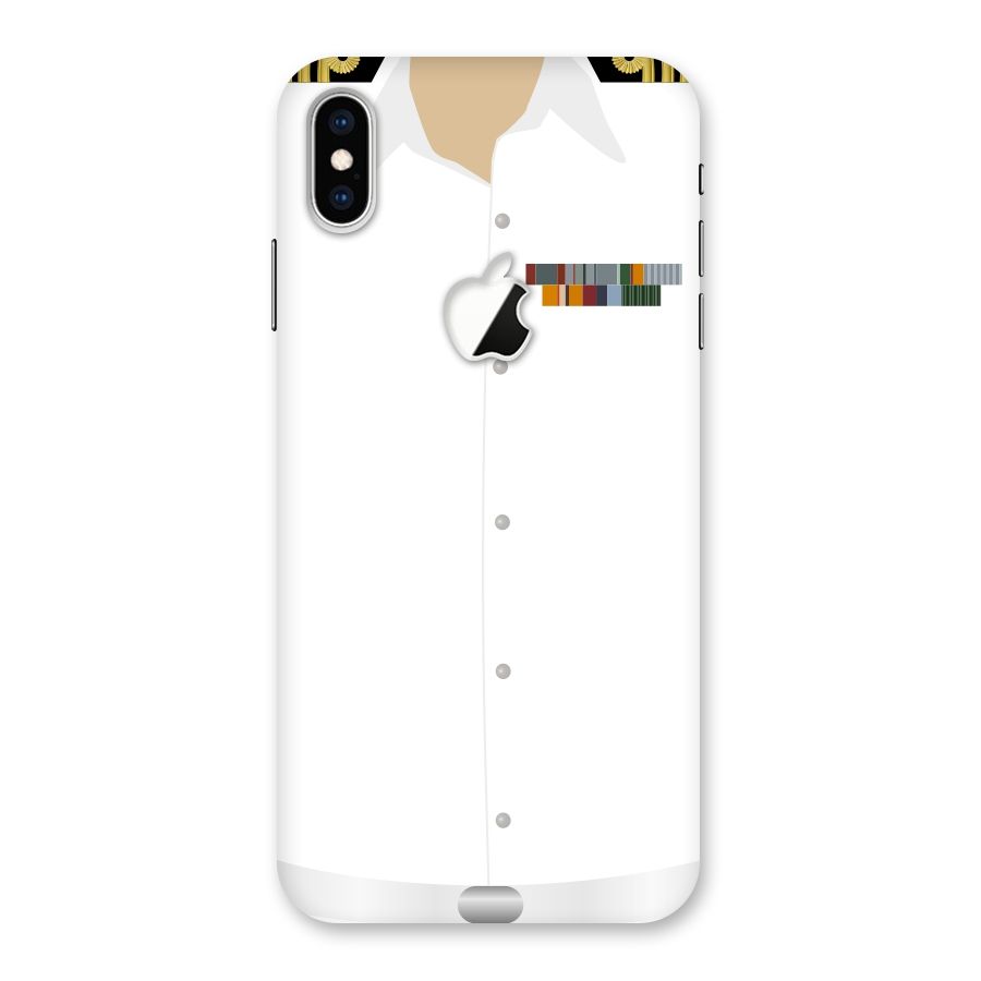 Navy Uniform Back Case for iPhone XS Max Apple Cut