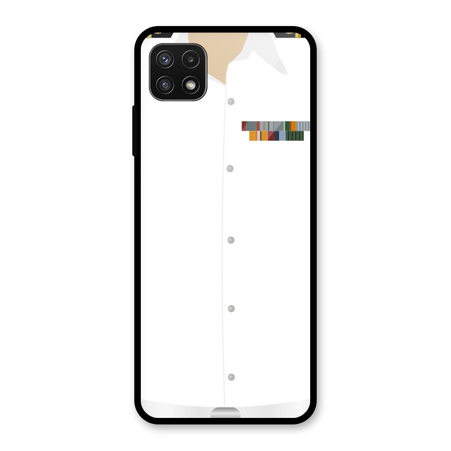 Navy Uniform Glass Back Case for Galaxy A22 5G