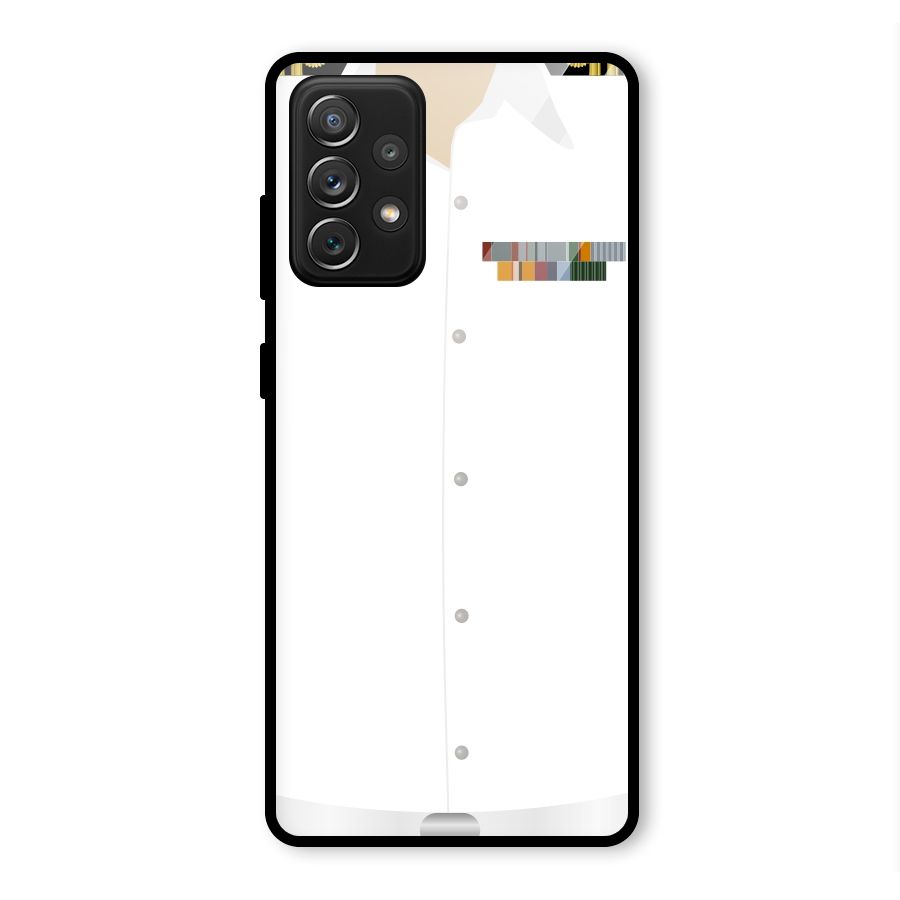 Navy Uniform Glass Back Case for Galaxy A72