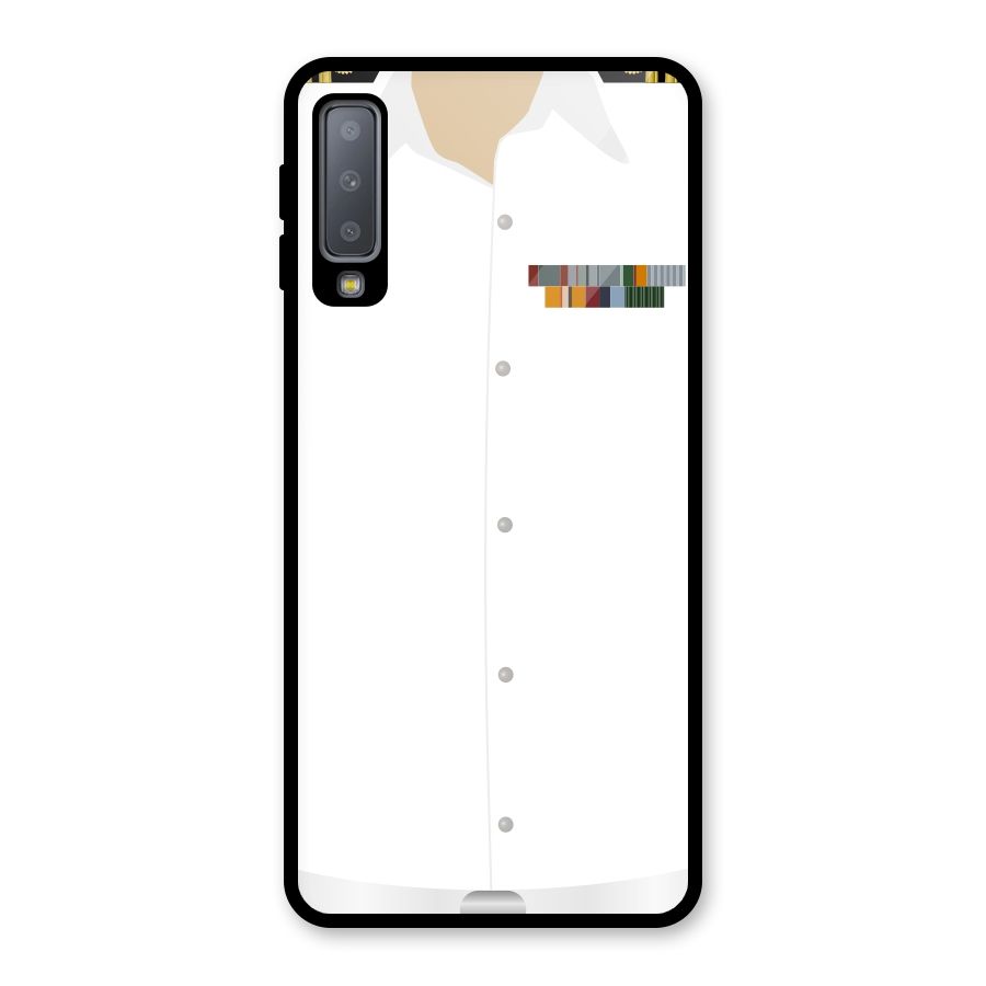 Navy Uniform Glass Back Case for Galaxy A7 (2018)