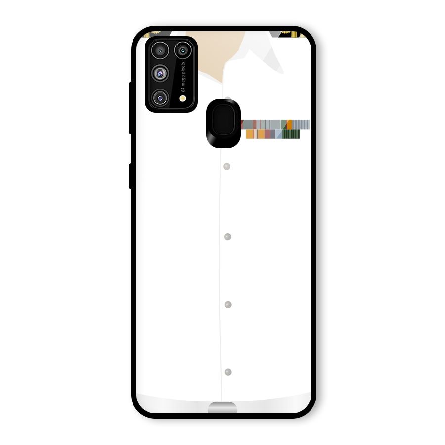 Navy Uniform Glass Back Case for Galaxy F41